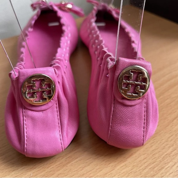 TORY BURCH REESE TASSEL LEATHER BALLET FLATS PINK NEW SIZE 5/36 - Picture 5 of 12